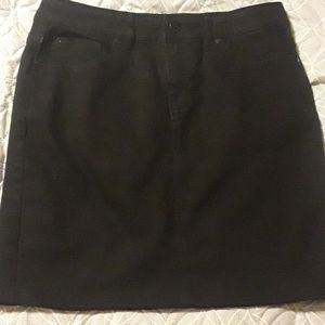 Black denim skirt